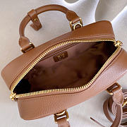 Kitlife Miu Miu Arcadie Studded Leather Bag Brown 5BB142 22x10.5x7.5cm - 2