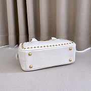 Kitlife Miu Miu Arcadie Studded Leather Bag White 5BB142 22x10.5x7.5cm - 3