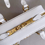 Kitlife Miu Miu Arcadie Studded Leather Bag White 5BB142 22x10.5x7.5cm - 2