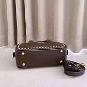Kitlife Miu Miu Arcadie Studded Leather Bag Dark Brown 5BB142 22x10.5x7.5cm  - 6