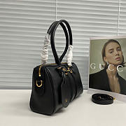 Kitlife Gucci Borsetto Medium Boston Bag Black Leather 866732 28x15x10cm  - 5