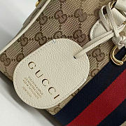 Kitlife Gucci Borsetto Medium Boston Bag White & Beige Canvas 866732 28x15x10cm  - 2