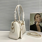 Kitlife Gucci Borsetto Medium Boston Bag White Leather 866732 28x15x10cm  - 4