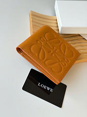 Kitlife Loewe Embossed Calfskin Short Wallet Brown L1140 11x10cm - 2