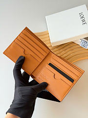 Kitlife Loewe Embossed Calfskin Short Wallet Brown L1140 11x10cm - 5