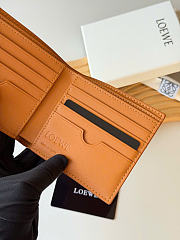 Kitlife Loewe Embossed Calfskin Short Wallet Brown L1140 11x10cm - 6
