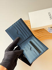 Kitlife Loewe Embossed Calfskin Short Wallet Dark Blue L1140 11x10cm  - 5