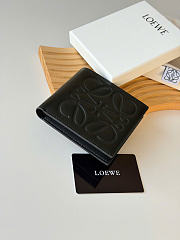 Kitlife Loewe Embossed Calfskin Short Wallet Black L1140 11x10cm  - 6