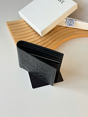 Kitlife Loewe Embossed Calfskin Short Wallet Black L1140 11x10cm  - 5