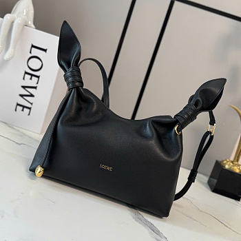 Kitlife Loewe Mini Scarf Bag In Black Smooth Calfskin BA604 24.5x6x14.5cm 