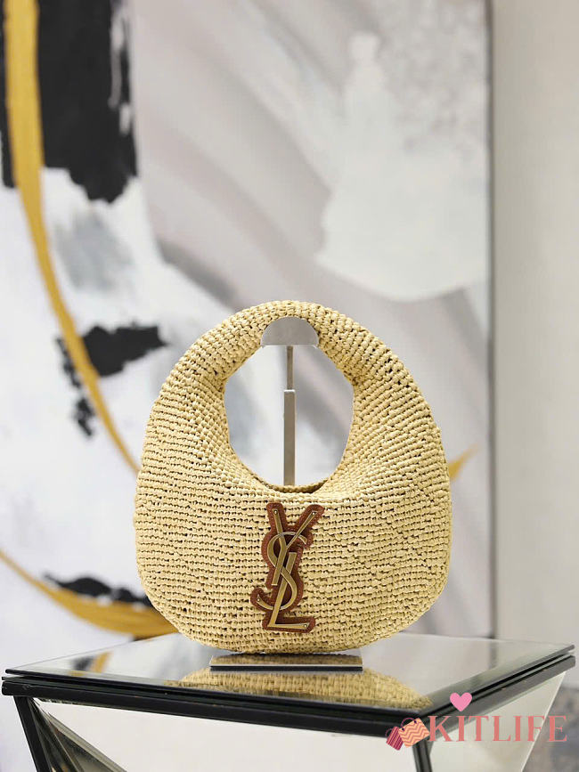 Kitlife Saint Laurent Icare Hobo In Natural Raffia 851689 17x13x3cm - 1