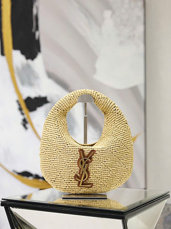 Kitlife Saint Laurent Icare Hobo In Natural Raffia 851689 17x13x3cm