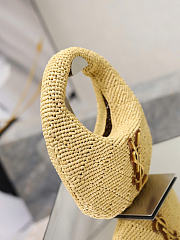 Kitlife Saint Laurent Icare Hobo In Natural Raffia 851689 17x13x3cm - 6