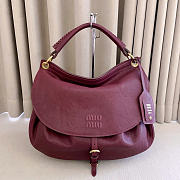 Kitlife Miu Miu Rendez-vous Burgundy Leather Bag 5BC219 39.5x33x15cm - 1