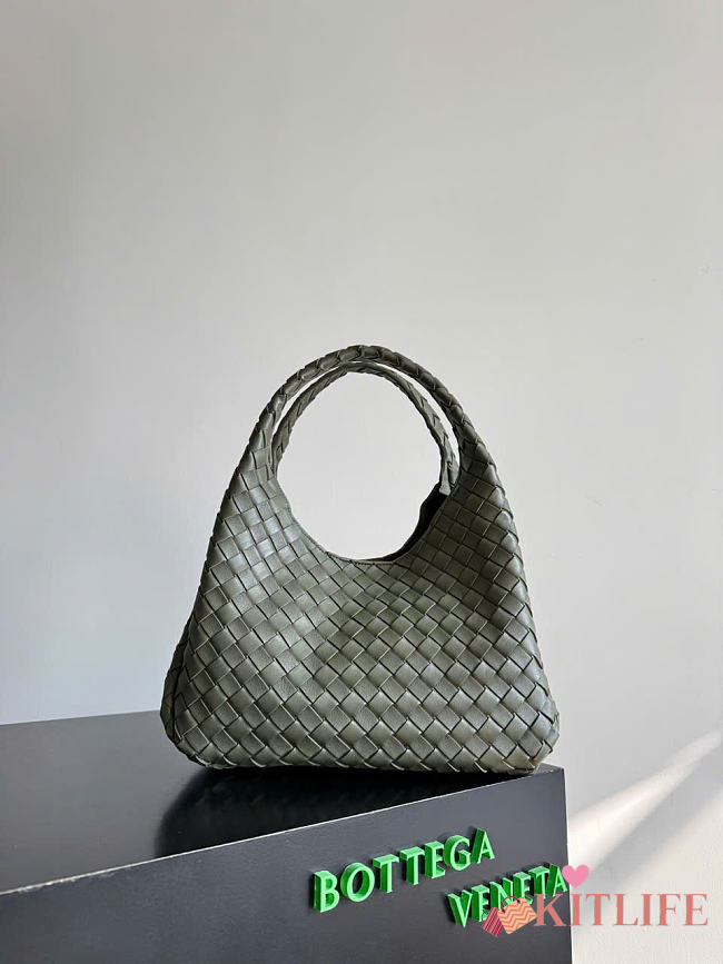 Kitlife Bottega Veneta Campana Shoulder Bag Green Khaki 844249 33x20x16.5cm - 1