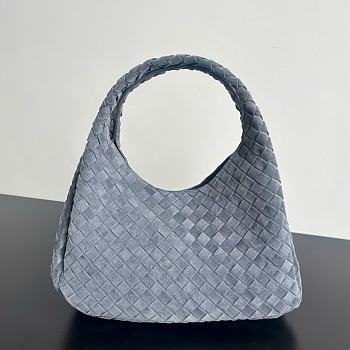 Kitlife Bottega Veneta Campana Shoulder Bag Gray Suede 844249 33x20x16.5cm