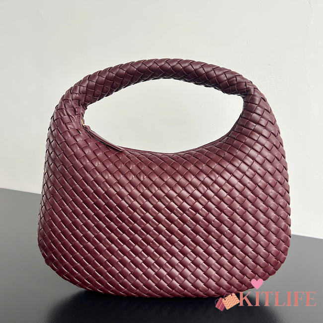 Kitlife Bottega Veneta Campana Medium Shoulder Bag Burgundy 856737 44x28x5cm - 1