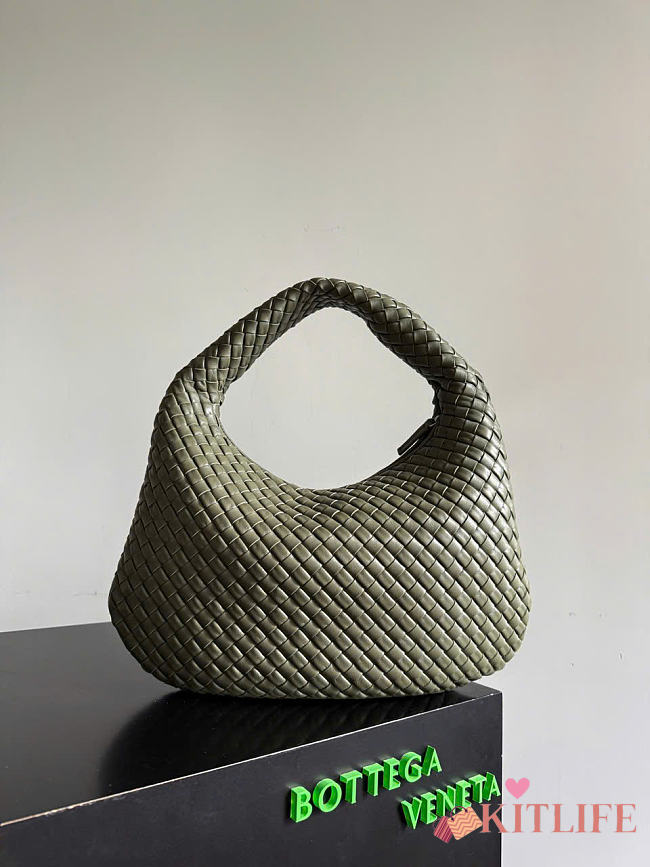 Kitlife Bottega Veneta Campana Medium Shoulder Bag Green Khaki 856737 44x28x5cm - 1