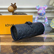 Kitlife Louis Vuitton Watch Cylinder Box Black Taurillon Leather M47530 20x8x8cm  - 4