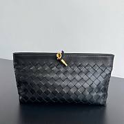 Kitlife Bottega Veneta Andiamo Boat Pouch Black 876344 31x16x8cm - 1