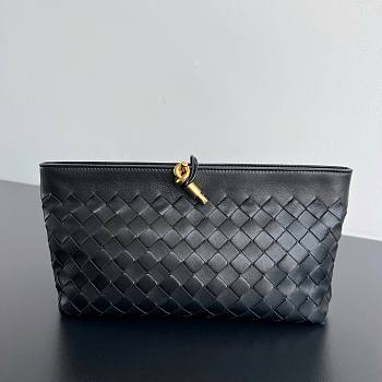Kitlife Bottega Veneta Andiamo Boat Pouch Black 876344 31x16x8cm