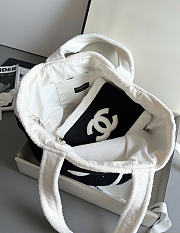 Kitlife Chanel Terry Cotton CC Beach Tote Towel Set Black White 35x42x21cm - 6