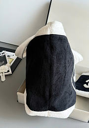Kitlife Chanel Terry Cotton CC Beach Tote Towel Set Black White 35x42x21cm - 5