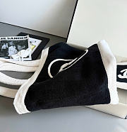 Kitlife Chanel Terry Cotton CC Beach Tote Towel Set Black White 35x42x21cm - 4