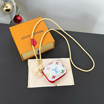 Kitlife Louis Vuitton Tune Key Holder and Bag Charm White Multicolor 8×6.5×3.5cm