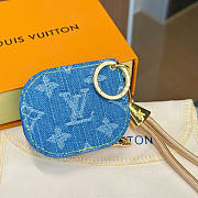 Kitlife Louis Vuitton Tune Key Holder and Bag Charm Blue Denim 8×6.5×3.5cm  - 2