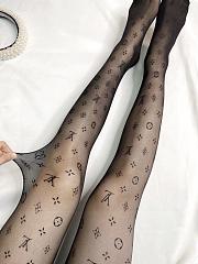 Kitlife Louis Vuitton Monogram-print Sheer Tights Black - 1
