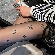 Kitlife Louis Vuitton Monogram-print Sheer Tights Black - 6