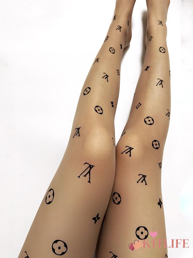 Kitlife Louis Vuitton Monogram-print Sheer Tights Beige - 1