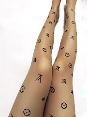 Kitlife Louis Vuitton Monogram-print Sheer Tights Beige - 1
