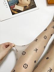 Kitlife Louis Vuitton Monogram-print Sheer Tights Beige - 3