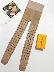 Kitlife Louis Vuitton Monogram-print Sheer Tights Beige - 2