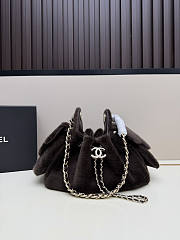 Kitlife Chanel 25C Drawstring Mini Handbag Dark Brown Sheepskin AS5631 20x22x12.5cm  - 1