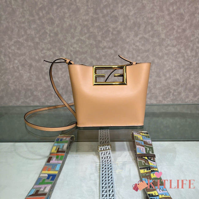 Kitlife Fendi Way Small Leather Bag Beige 20x9x17cm - 1