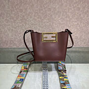 Kitlife Fendi Way Small Leather Bag Dark Brown 20x9x17cm  - 1