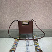 Kitlife Fendi Way Small Leather Bag Dark Brown 20x9x17cm  - 6