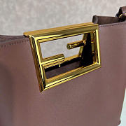 Kitlife Fendi Way Small Leather Bag Dark Brown 20x9x17cm  - 4