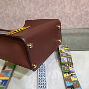 Kitlife Fendi Way Small Leather Bag Dark Brown 20x9x17cm  - 2