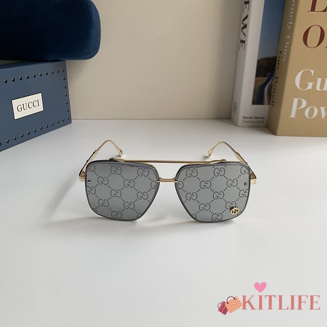 Kitlife Gucci 2026 Metal-frame Sunglasses Beige - 1