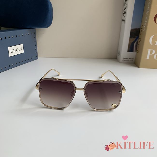 Kitlife Gucci 2026 Metal-frame Sunglasses Brown Gradient  - 1