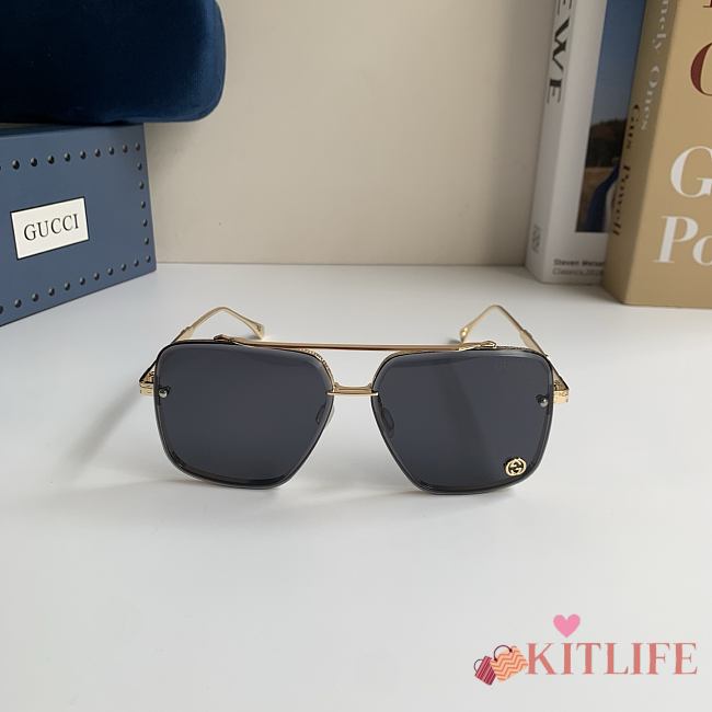 Kitlife Gucci 2026 Metal-frame Sunglasses Black - 1