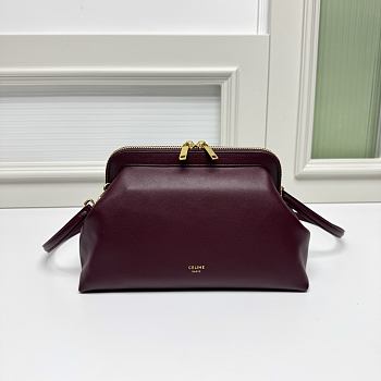Kitlife Celine Small Doctor Pouch In Burgundy Supple Calfskin 27.5x15x14cm