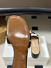 Kitlife Dior Dway Slide Black Cotton Embroidered with White PolkaDior Motif - 5