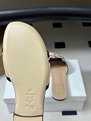 Kitlife Dior Dway Slide Pink Cotton Embroidered with Black PolkaDior Motif - 5