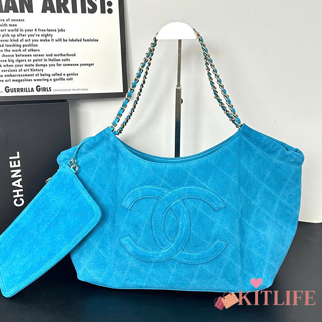 Kitlife Chanel 26M Coco Beach Tote Bag Blue 41x31cm - 1