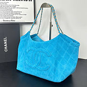 Kitlife Chanel 26M Coco Beach Tote Bag Blue 41x31cm - 5
